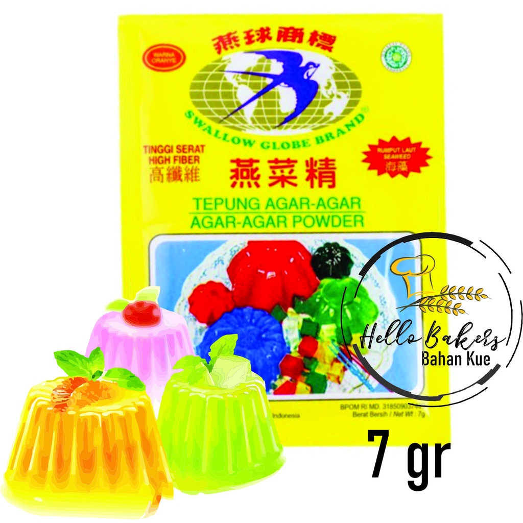 Jual SWALLOW GLOBE BRAND AGAR-AGAR PLAIN 7 GR / AGAR-AGAR / SWALLOW