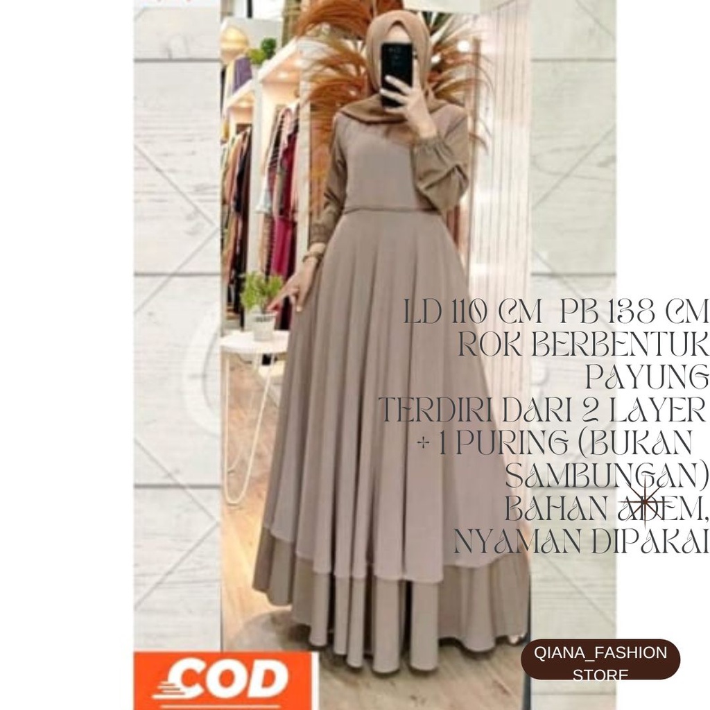 Jual baju dress gamis muslim wanita Raisa terbaru 2022 kekinian busui ...