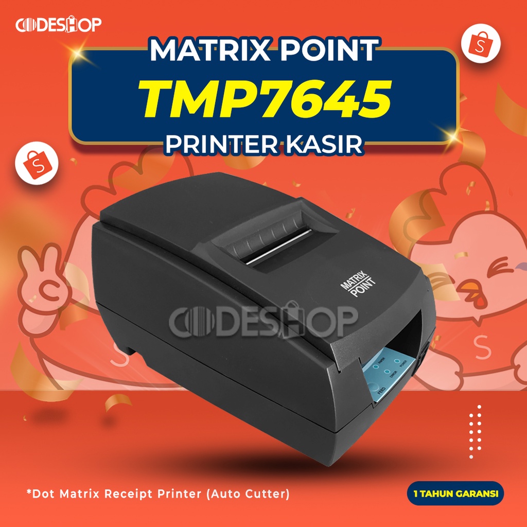 Jual Printer Kasir Dot Matrix Point TMP7645 Auto Cutter 83mm Shopee