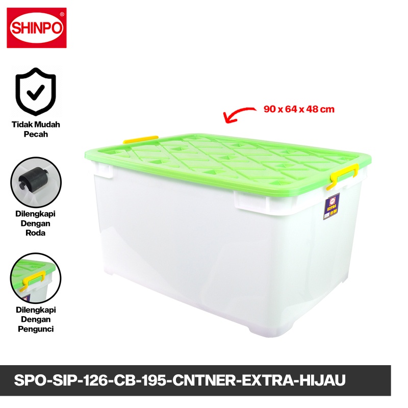 Jual SHINPO Kontainer Plastik Dengan Roda Extra Container Box Kotak ...