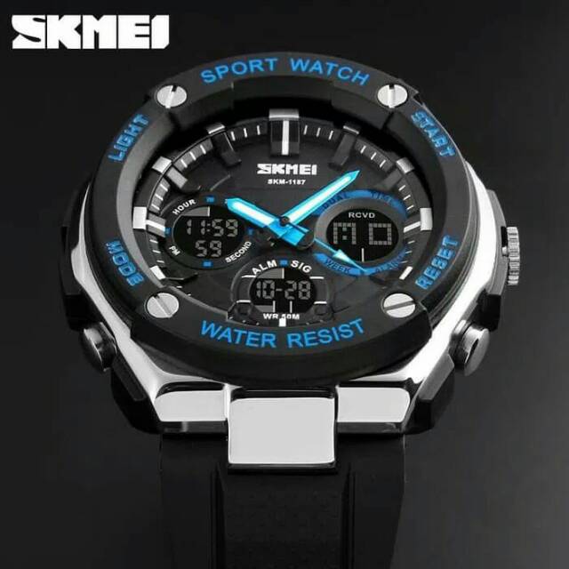 Jual JAM TANGAN DIGITAL PRIA SKMEI 1187 ORIGINAL ANTI AIR 50M 5ATM DUAL TIME SPORT STYLE Shopee Indonesia