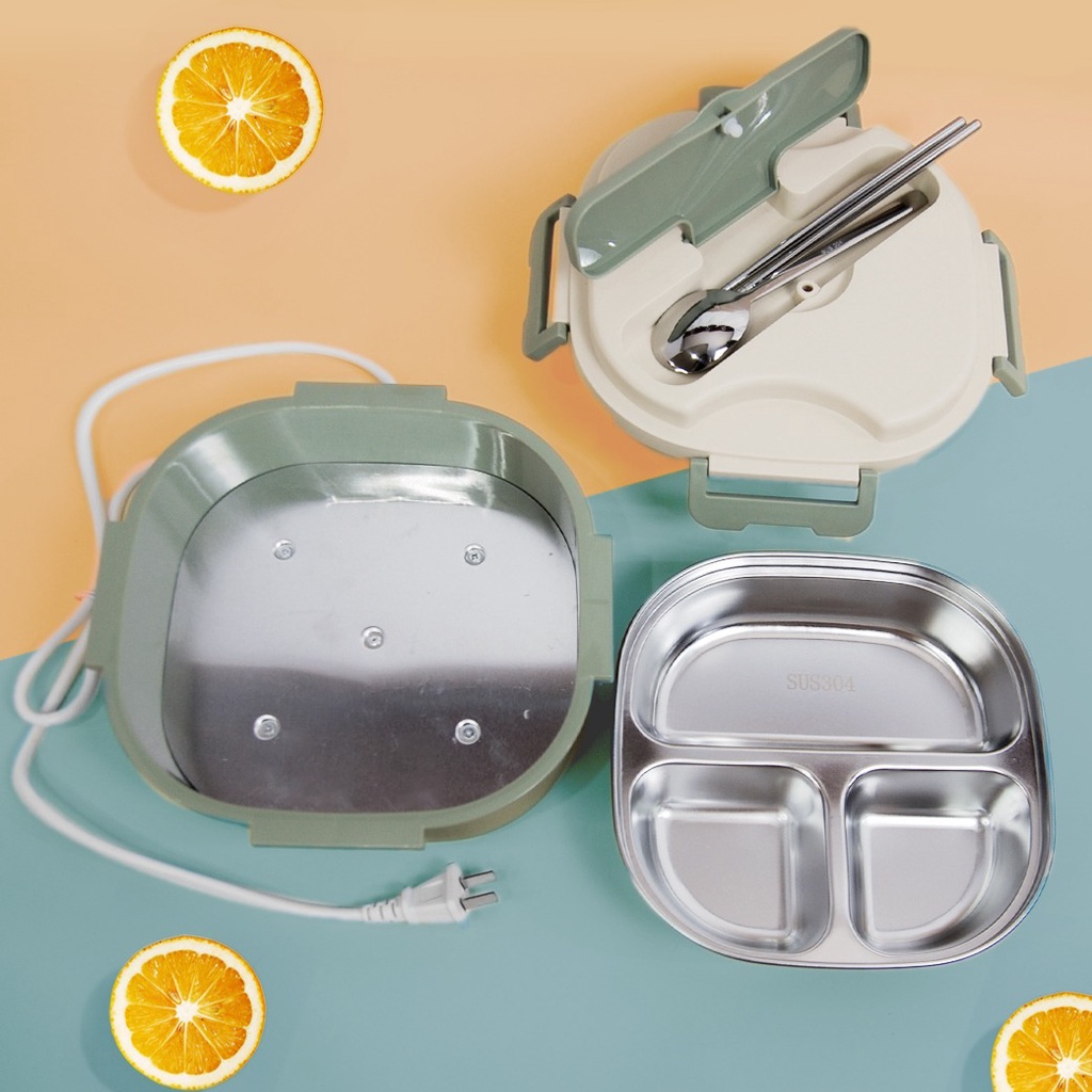 Jual Electric bentobox /kotak makan listrik stainless sekat 4 ukuran