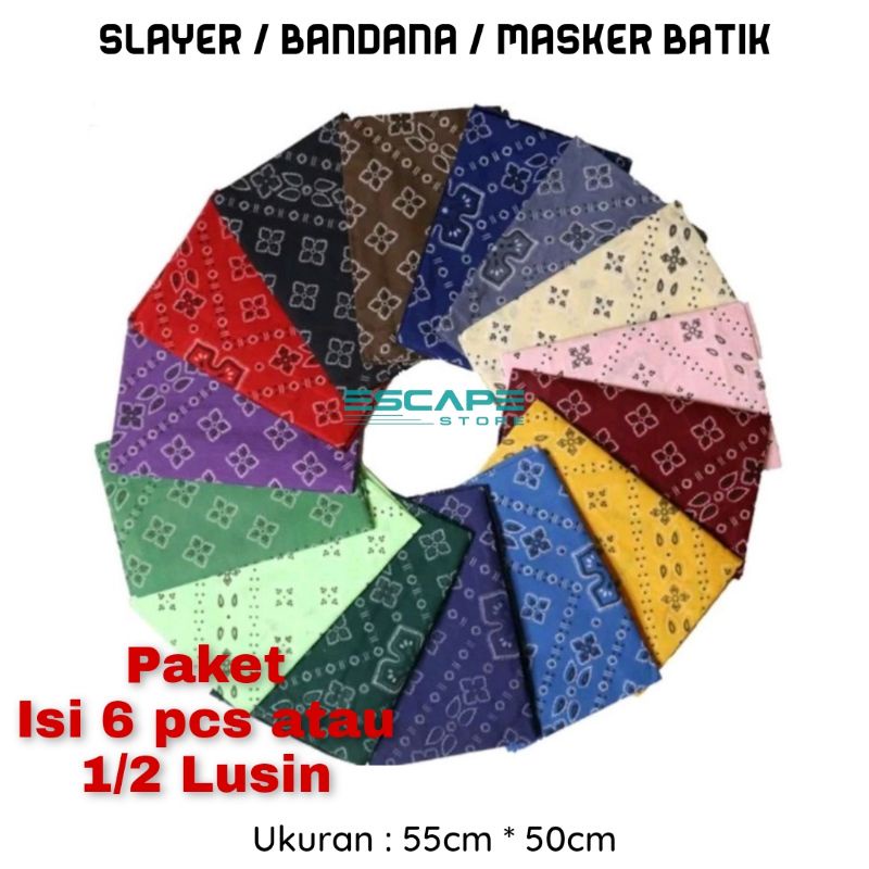 Jual Slayer batik murah / Scarf / Slayerbandana / Syal - Paket Isi 6pcs ...