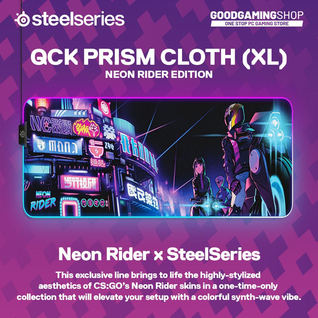Jual SteelSeries QCK Prism Cloth (XL) Neon Rider Edition Gaming