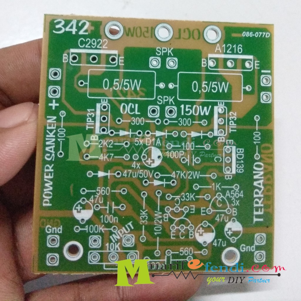 Jual Pcb Power Amplifier Ocl Mono Watt Terrano Final Sanken M