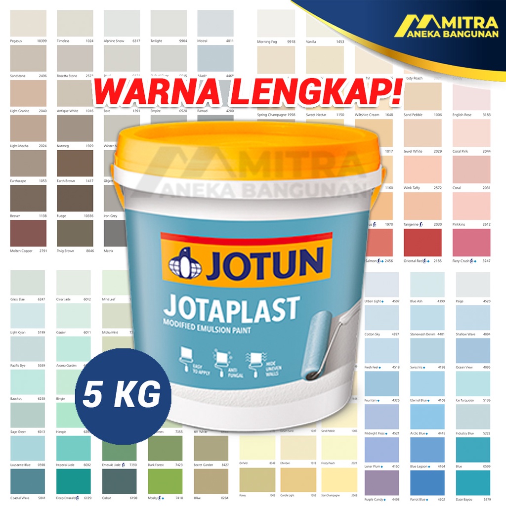 Jual Cat Tembok Interior Jotaplast 5 Kg 52 Kg Jotun Ada Semua Warna New White Shopee Indonesia 9381