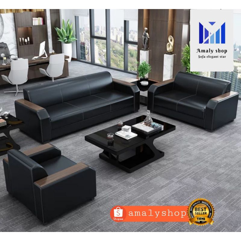 Jual Sofa Kulit 321 Minimalis Super Mewah Elegant Kursi Tamu Model