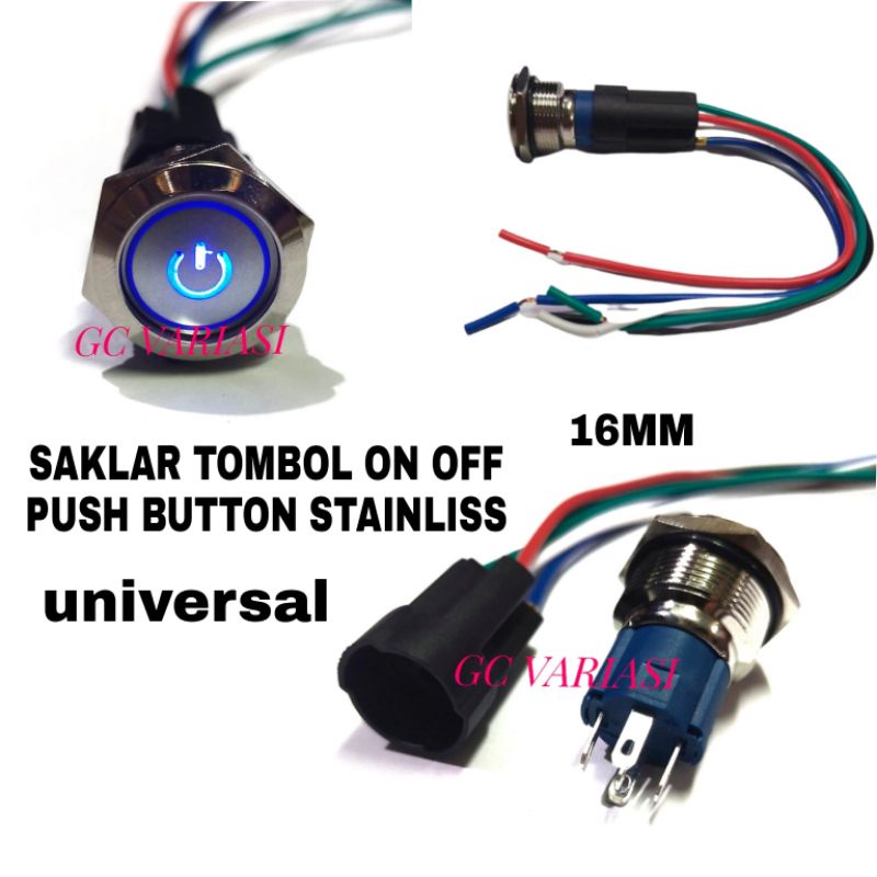 Jual SAKLAR TOMBOL ON OFF PUSH BUTTON | Shopee Indonesia