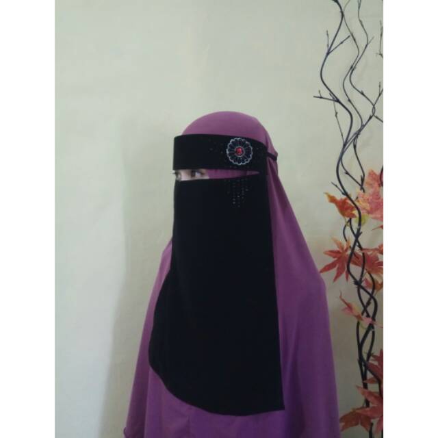 Jual Niqab Humaira Cadar Niqab Bandana Payet Shopee Indonesia