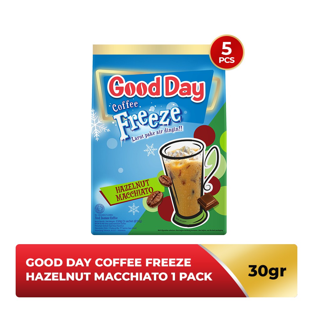 Jual Good Day Coffee Freeze Hazelnut Macchiato 1 Pack 5 X 30 Gr Shopee Indonesia