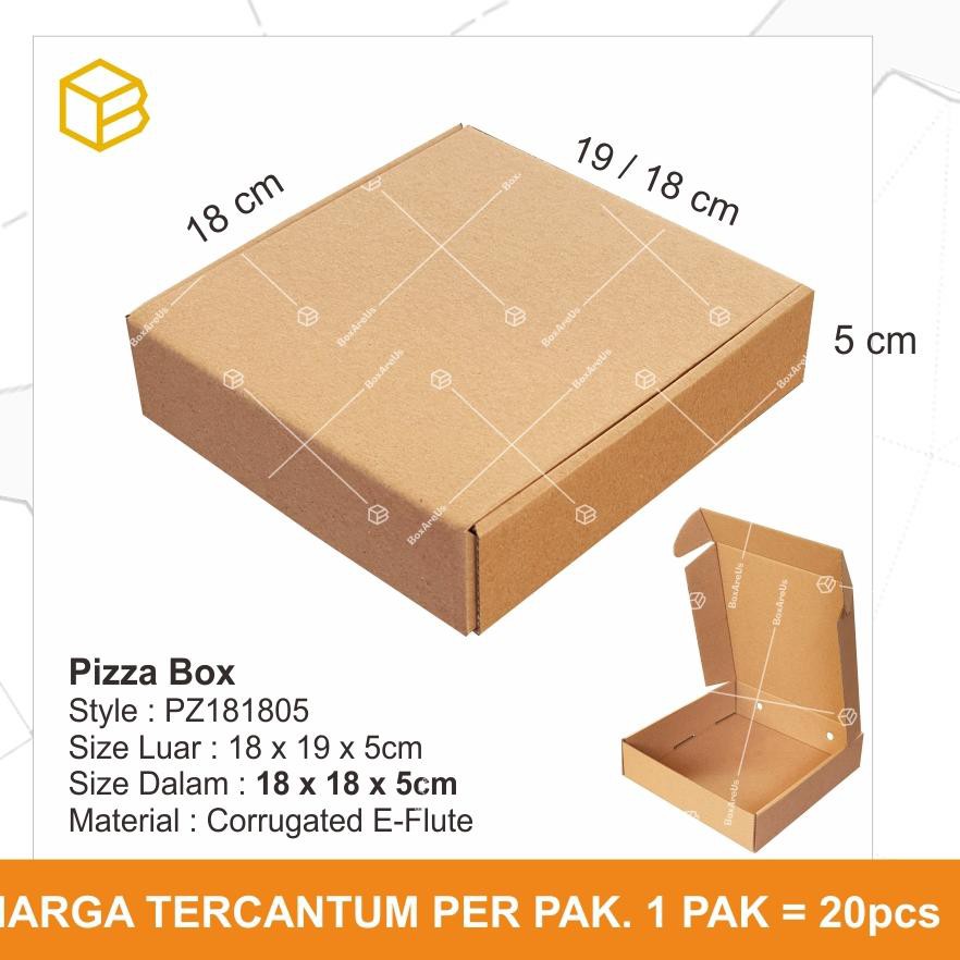 Jual Terkeren Se Ri Dus Pizza Box Kotak Packing Karton Corrugated 18x18x5cm Pz181805 2200