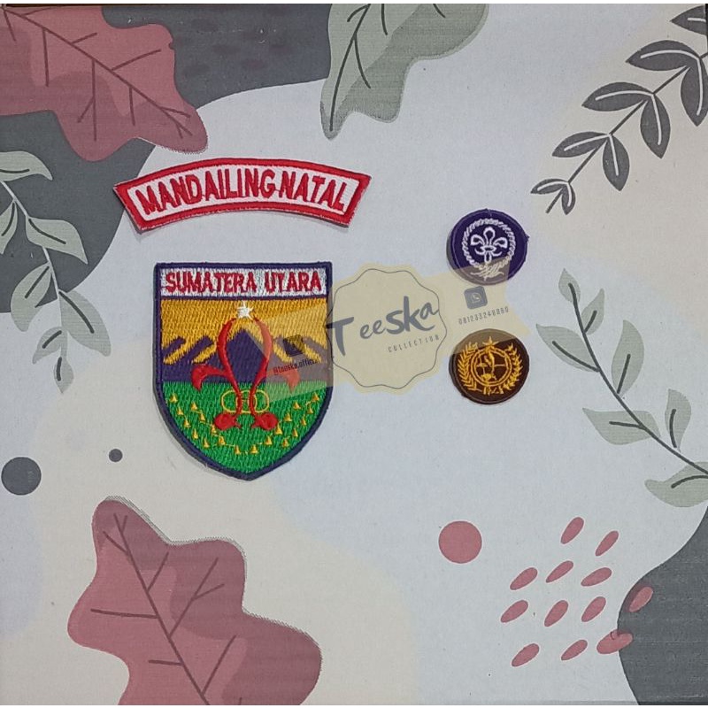 Jual Set Atribut Seragam Pramuka Logo Tunas Kelapa dan Wosm, Logo Kwartir Daerah ( Kwarda