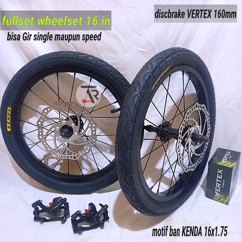 Jual Roda Sepeda 16x1.75 Fullset Berikut Cakram Sudah Di Pasang Ban ...