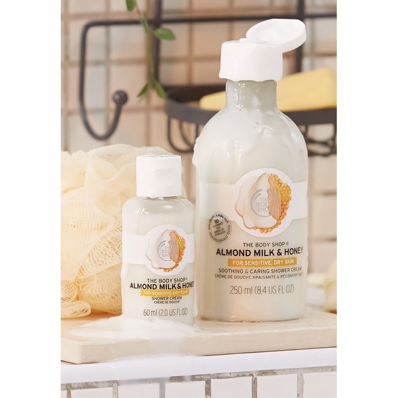 Jual The Body Shop Almond Milk & Honey Shower Cream Original Sale
