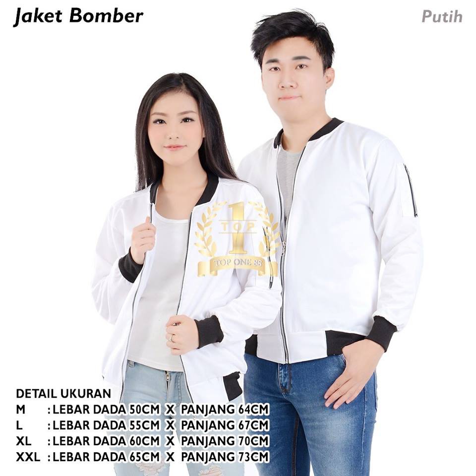 Jual Jaket Bomber (Putih) | Shopee Indonesia