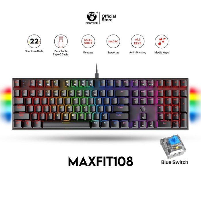 Jual Keyboard Fantech MK 855 MAXFIT 108 FULL SIZE Red Switch Shopee Indonesia