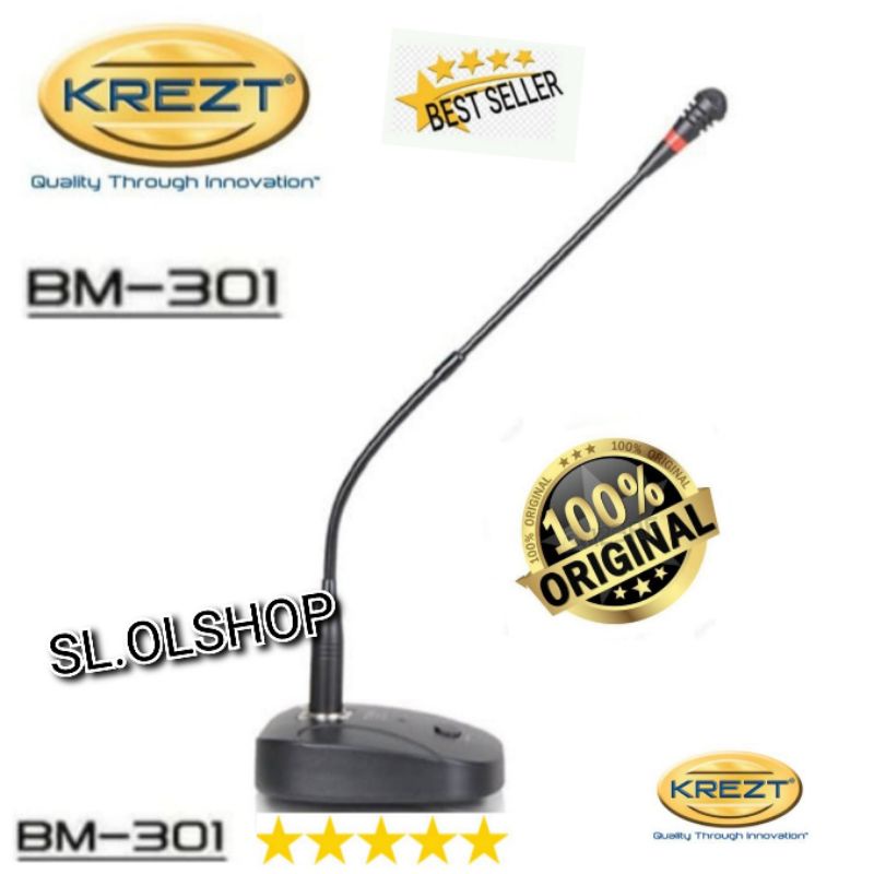Jual mic kabel podium/Meja KREZT BM 301/BM 301 ORIGINAL PRODUK | Shopee ...