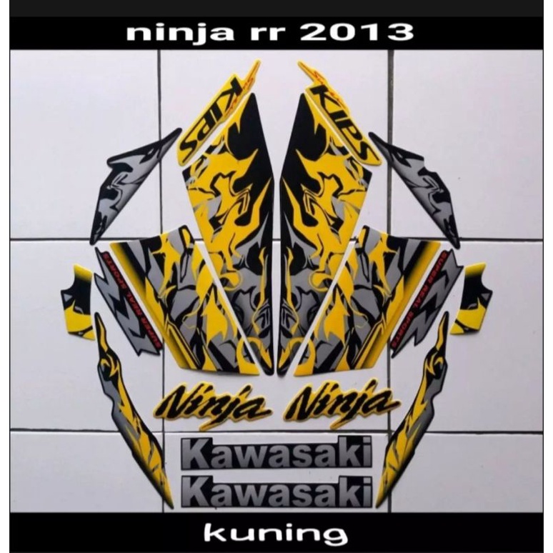 Jual STIKER STRIPING LIS BODY NINJA RR 2013 KUNING STANDAR | Shopee ...