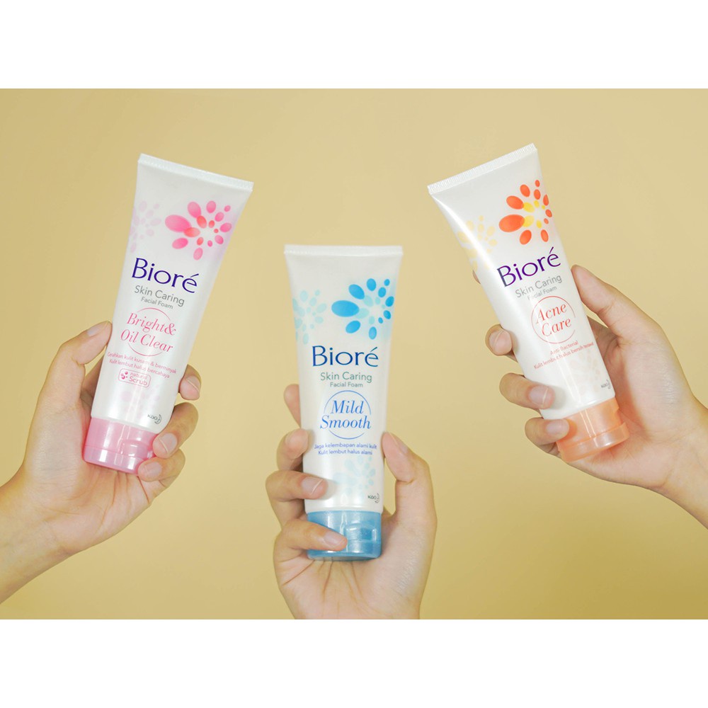 Jual Biore Skin Caring Facial Foam Bright And Oil Clear Acne Care