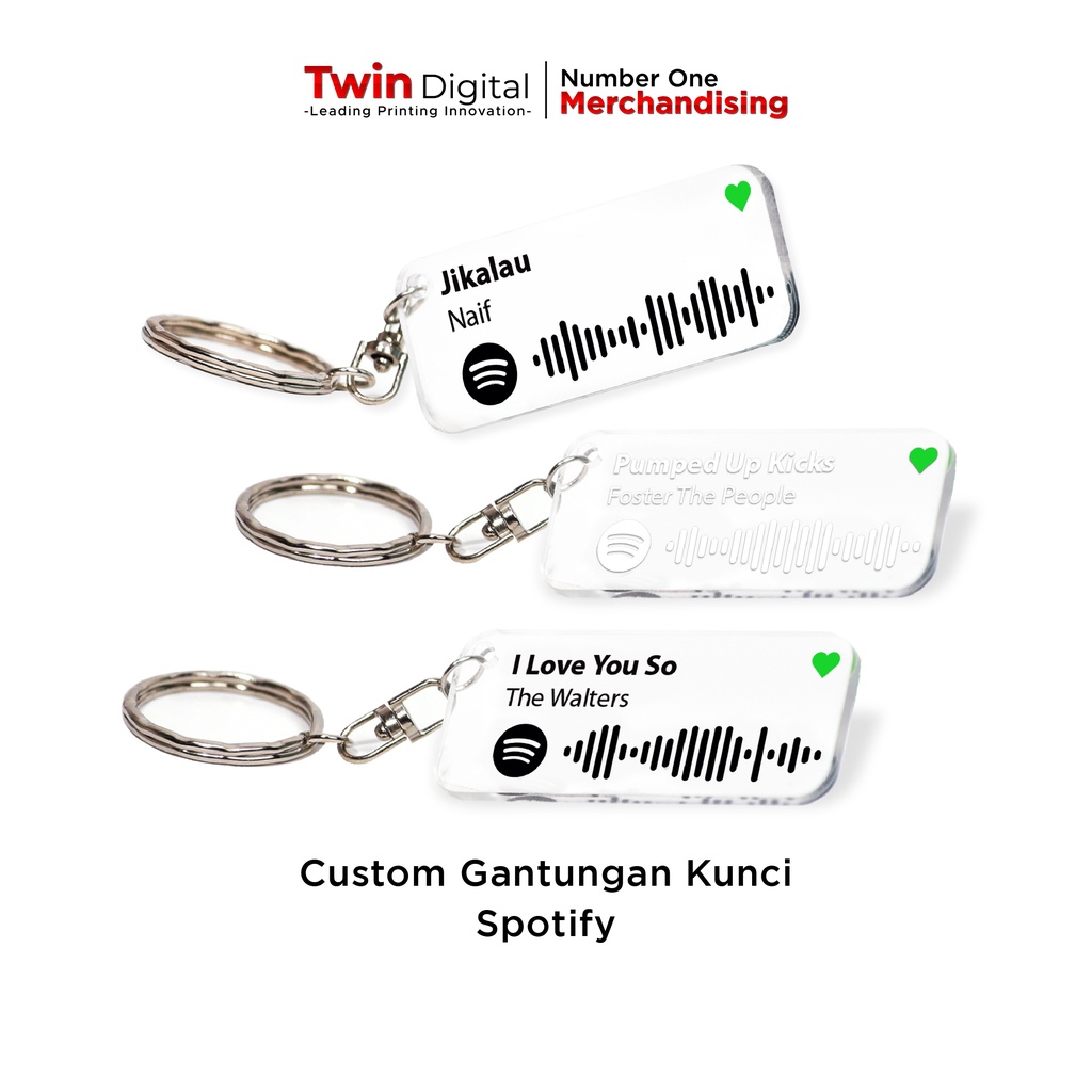 Jual Twindigital Gantungan Kunci Akrilik Desain Lagu Spotify Custom ...