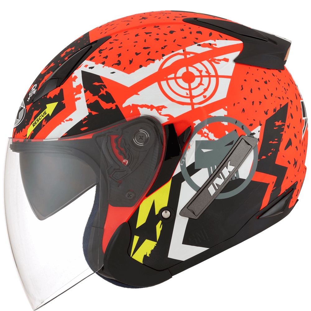 Jual HELM INK METRO 2 SUPER FLUO #3 - MATT RED FLUO | Shopee Indonesia