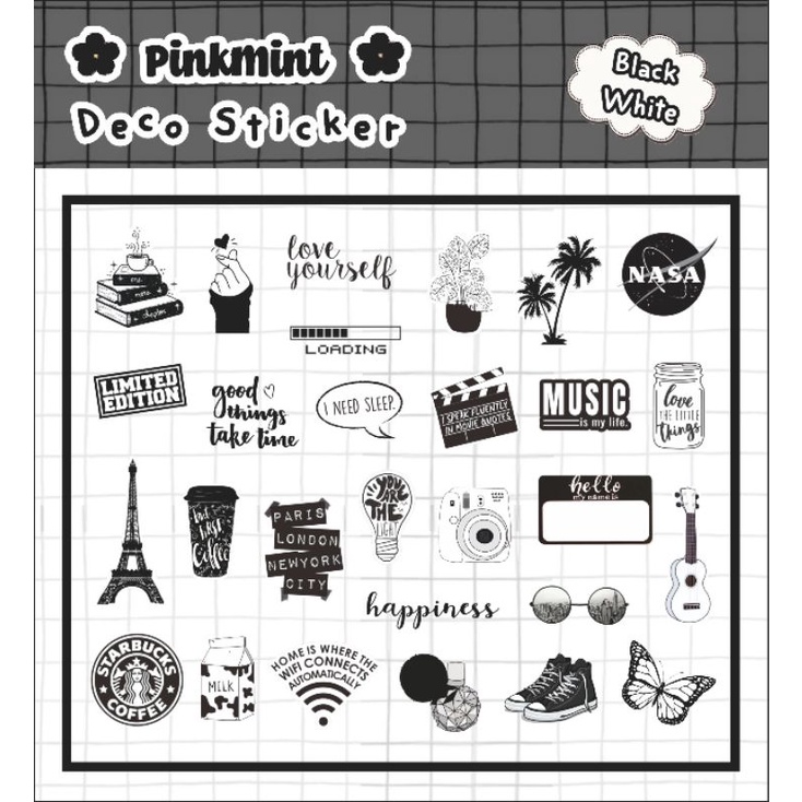 Jual STICKER AESTHETIC BLACK & WHITE | Shopee Indonesia