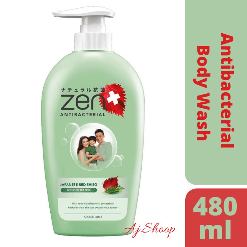 Jual Zen Antibacterial Body Wash Tea Tree Sabun Mandi Cair Botol Pump