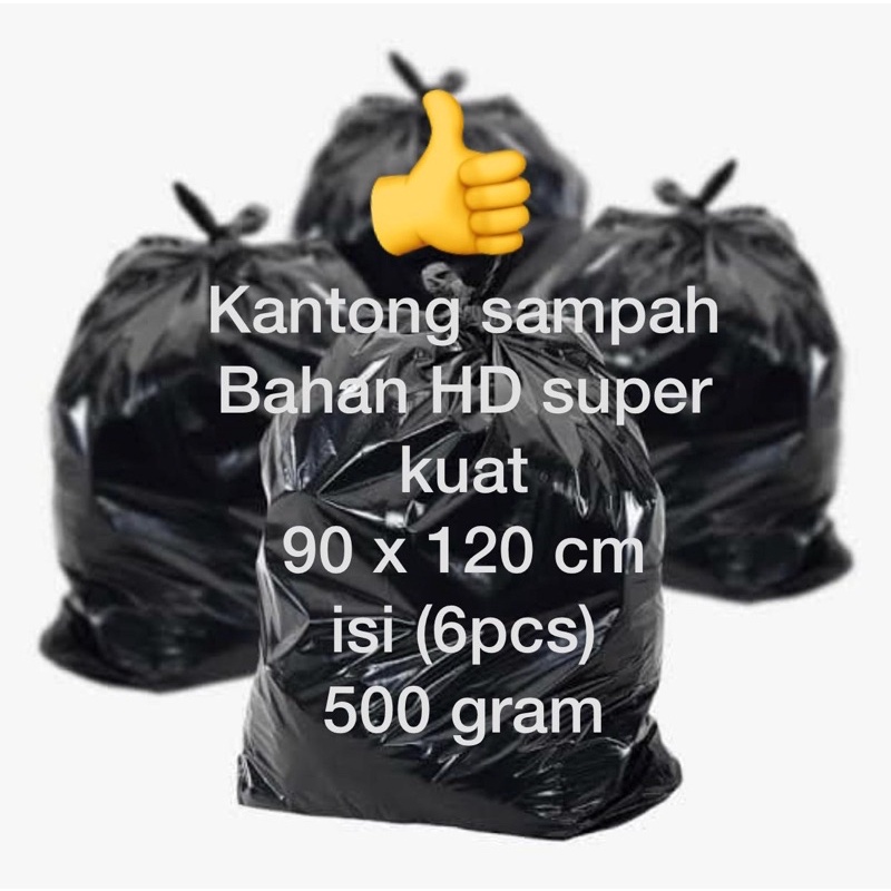 Jual Kantong Plastik Sampah Hitam 60x100 Cm 90 X120cm Bahan Hd Super Kuat Shopee Indonesia 3754