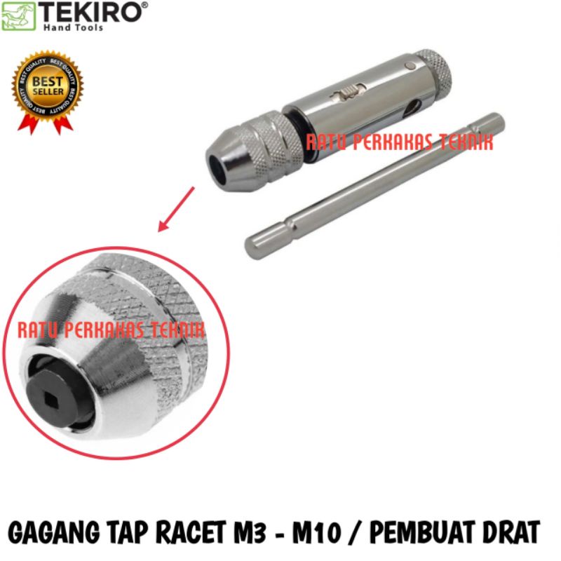 Jual Tekiro Gagang Tap Balik M3 - M10 Handle Ratchet GT-RH1865 Stang ...