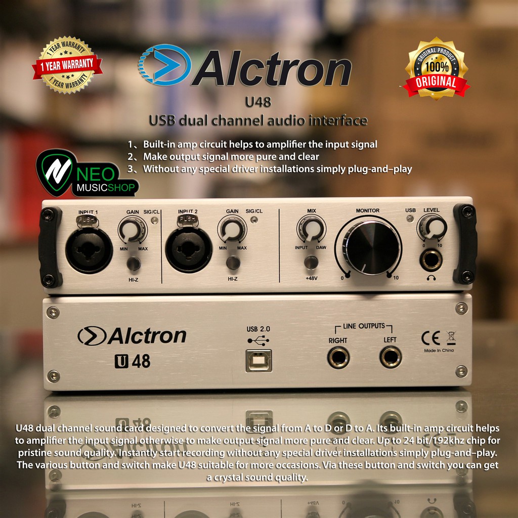 Jual Alctron U48 USB dual channel audio interface | Shopee Indonesia