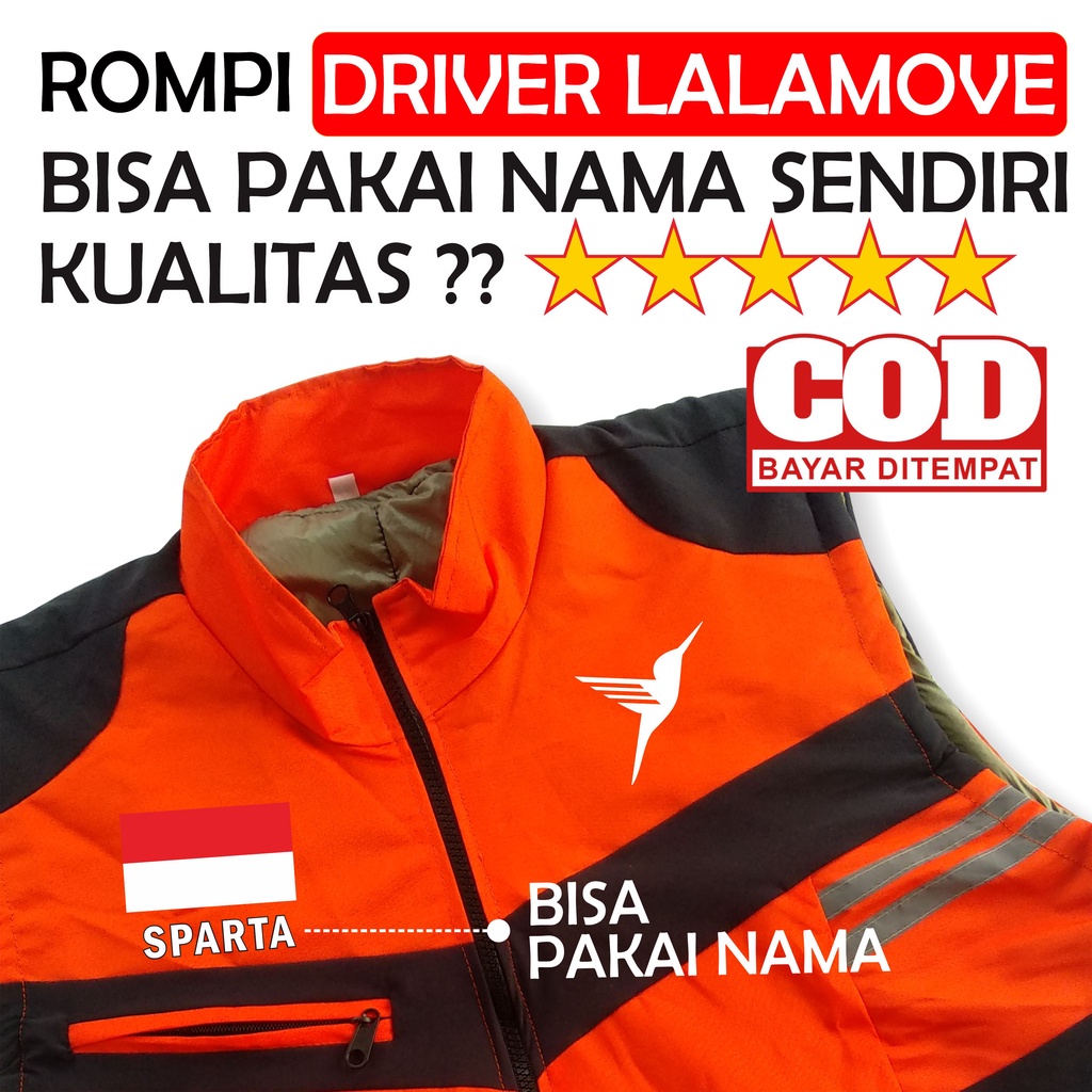Jual Rompi Lalamove Driver Murah Bisa Pakai Nama Dan Logo Komunitas ...