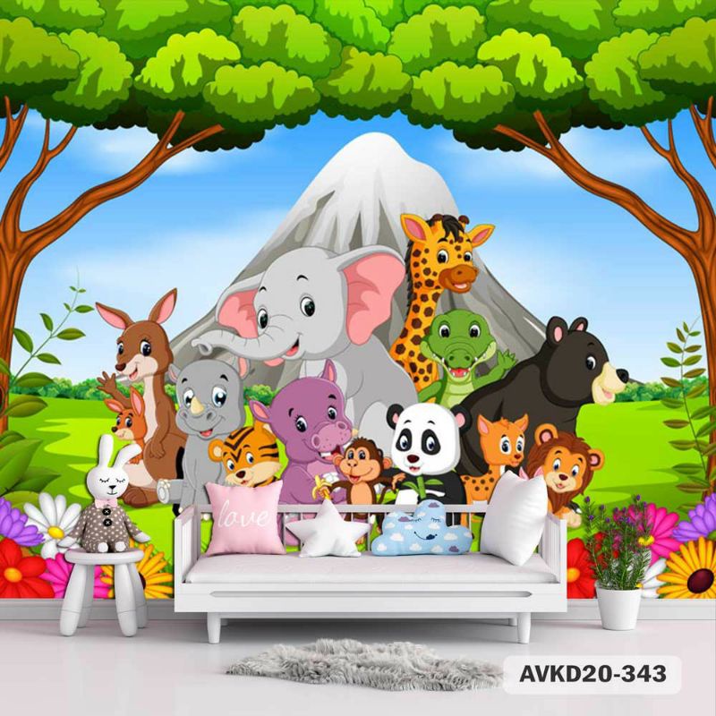 Jual Wallpaper Anak Motif Hewan-Wallpaper Dinding Motif Hewan-Wallpaper