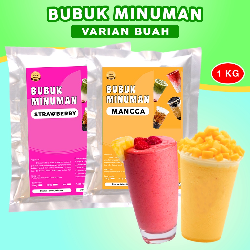 Jual BUBUK MINUMAN RASA BUAH 1KG / BUBUK MINUMAN BOBA 1KG / SERBUK ...