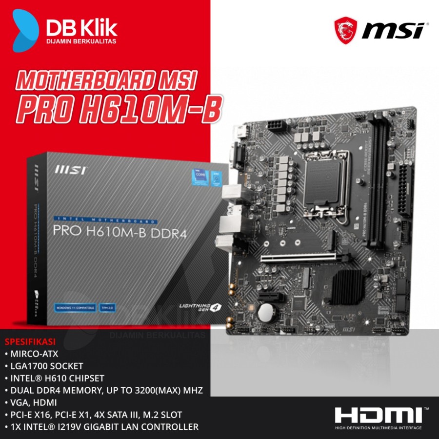 Jual Motherboard Msi Pro H M B M Atx Lga Hdmi Vga Msi Pro H M