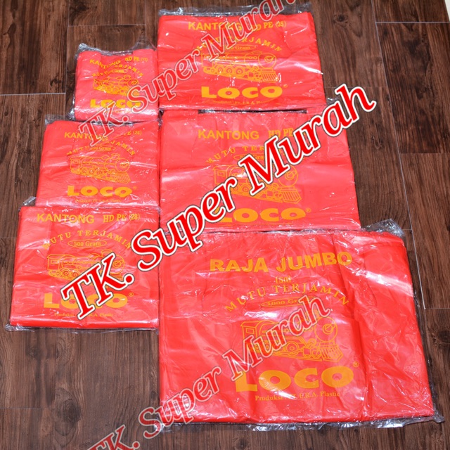 Jual Kantong Plastik Kresek 50 Merah Tebal Extra Jumbo Merk Loco Shopee Indonesia 3517