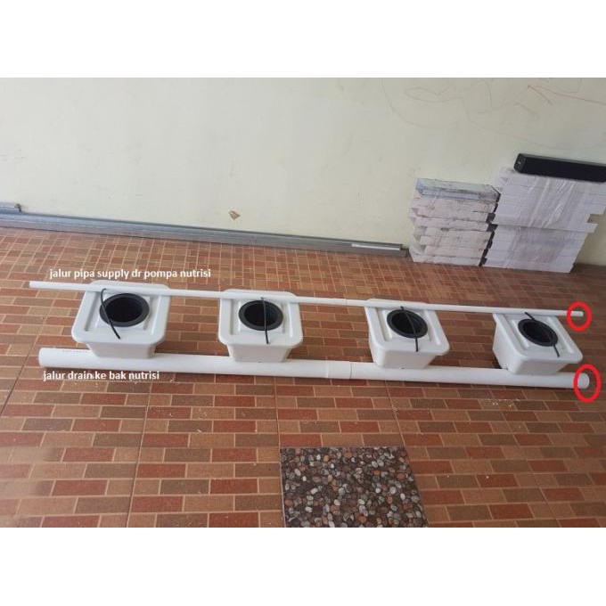 Jual sistem dutch / Wick / kratky / ember bucket hidroponik & aquaponik