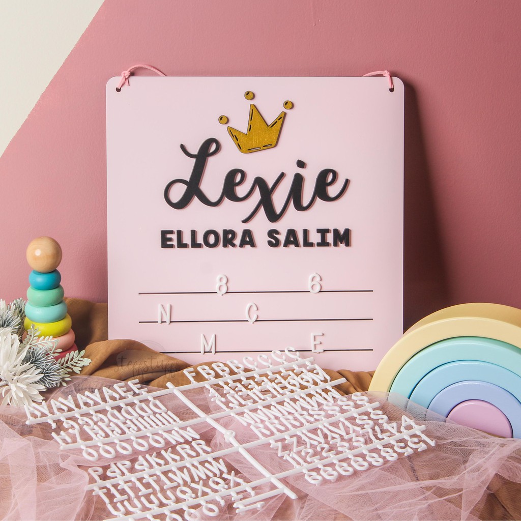 Jual LEXIE HOSPITAL BOARD Biodata Bayi Newborn Baby Letter Board