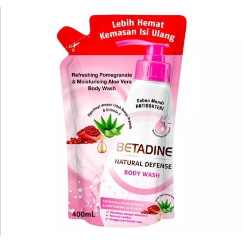 Jual Betadine Natural Defense Body Wash Antibacterial Refreshing