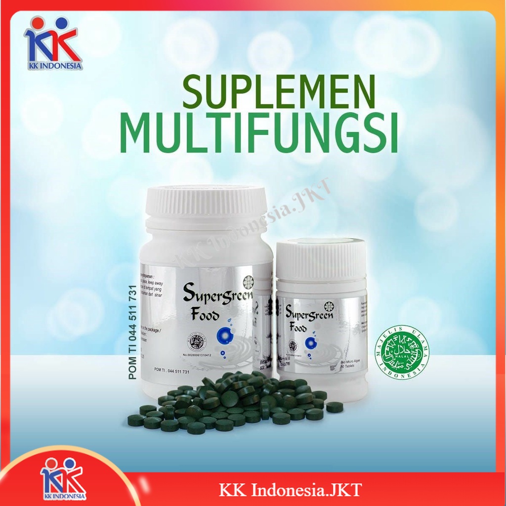 Jual Supergreen Food SGF 50 Tablet Suplemen Chlorella Spirulina Obat