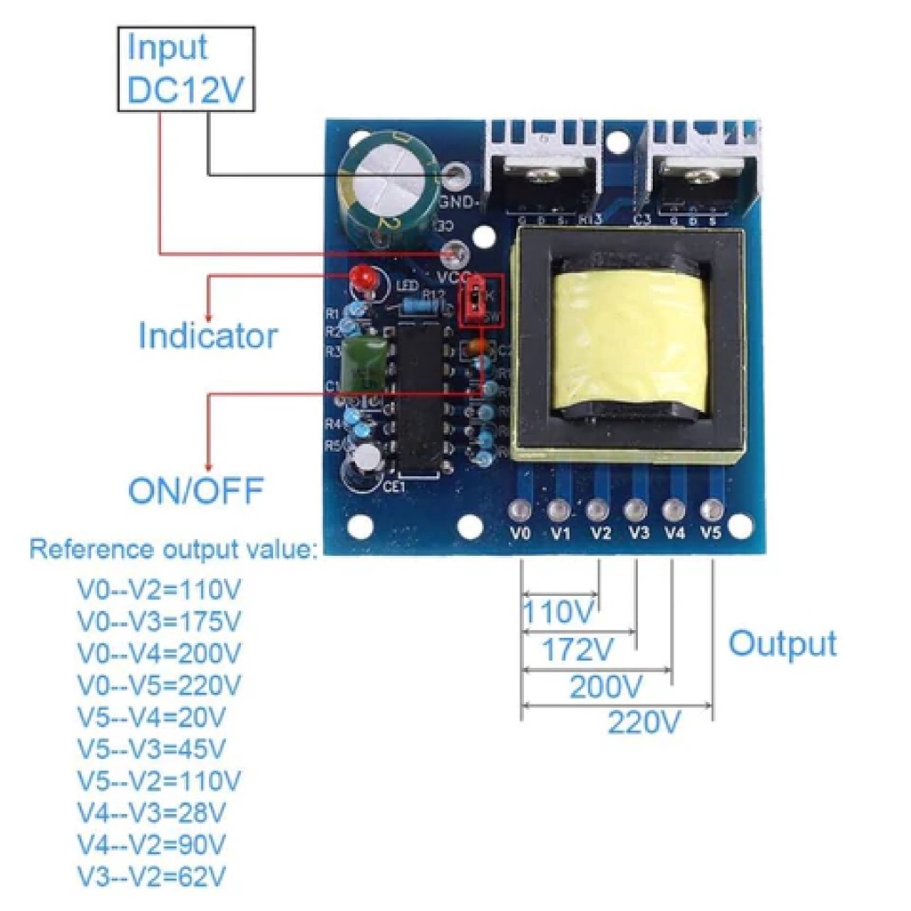 Jual Modul Inverter DC 12V to AC 110/220V 150W | Shopee Indonesia