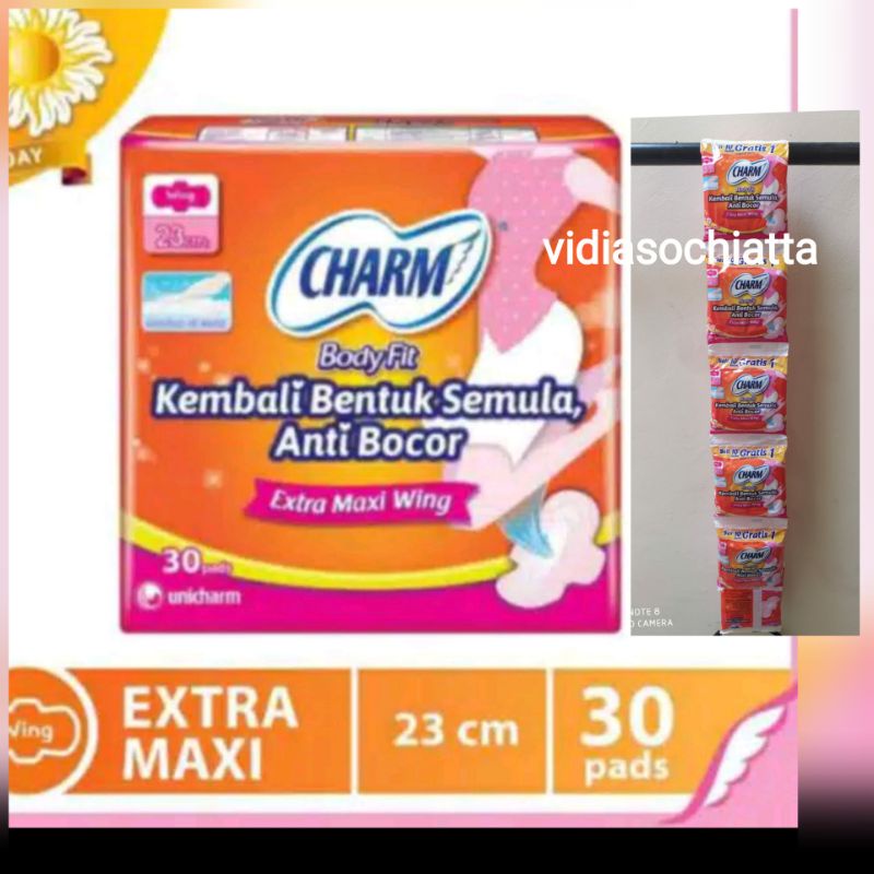 Jual Charm Pembalut Body Fit Extra Maxi Wings 20 30 Pads Shopee Indonesia