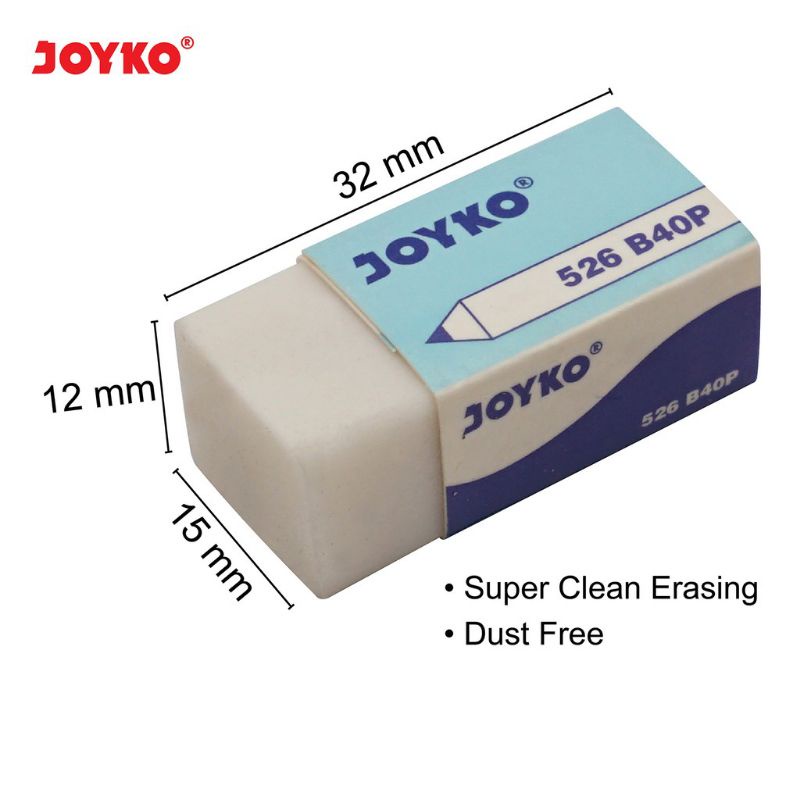 Jual Penghapus Joyko 526 B40p Eraser 526 B40bl Hitam Putih Setip Stip Peralatan Gambar Sekolah 