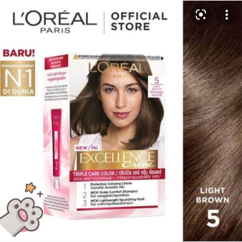 Jual Loreal Paris Excellence Creme Triple Care Color Light Brown Shopee Indonesia