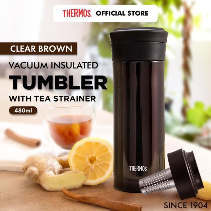 Jual Thermos Insulated Tumbler with Tea Strainer Brown (TCMK500CBW