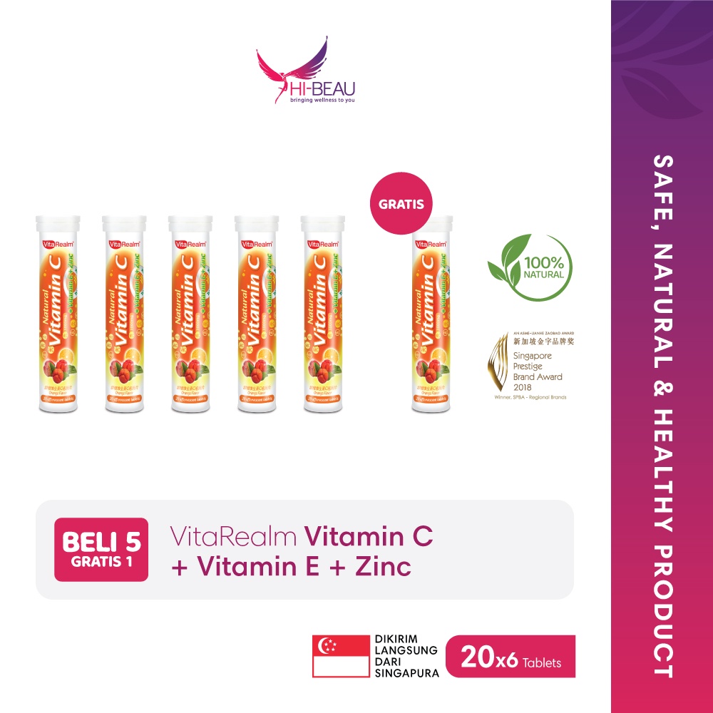 Jual [BUNDLE 5] VitaRealm Vitamin C + Vitamin E + Zinc 20s