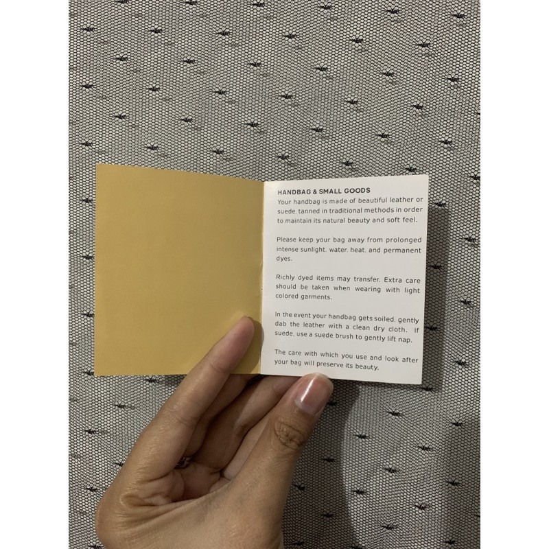 Michael Kors Care Card Instruction ORIGINAL 100%/MK Kartu Merawat Tas
