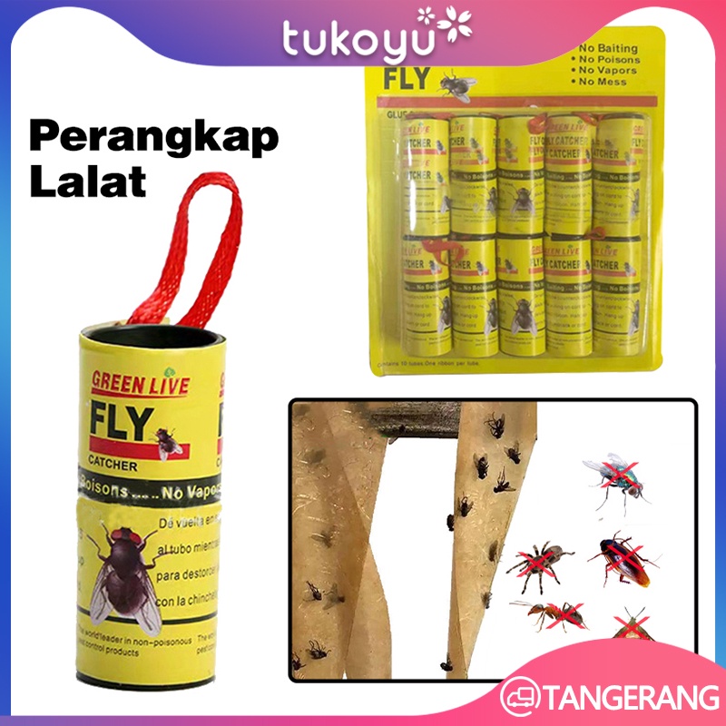 Jual 10pcs Lem Lalat Kertas Flies Sticky Strips Perangkap Serangga Lem