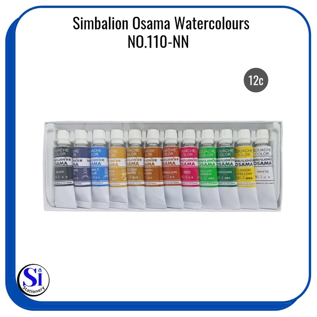 Jual Cat Water Colors OSAMA Simbalion 12 Warna/Cat Air OSAMA Simbalion ...