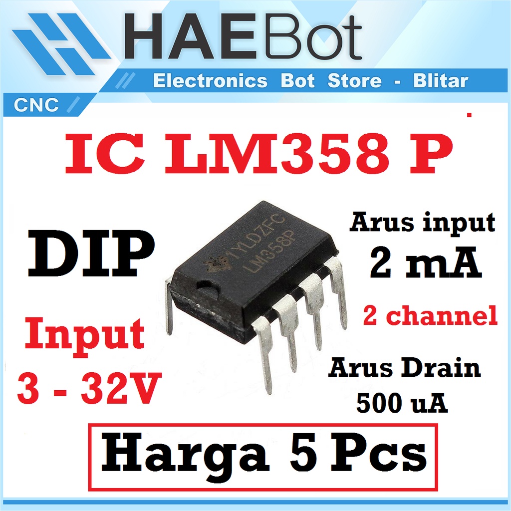 Jual [HAEBOT] IC LM358 P LM358p DIP Dual Komparator Low Power OP AMP ...
