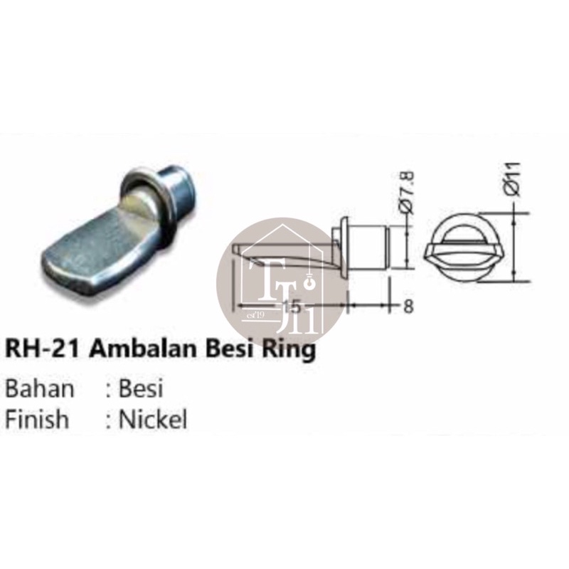 Jual AMBALAN BESI RING HUBEN RH-21 / AMBALAN PENAHAN RAK KAYU (PIN+RING ...